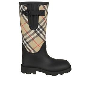 Burberry Woven Burberry Check Rain Boots - NWT